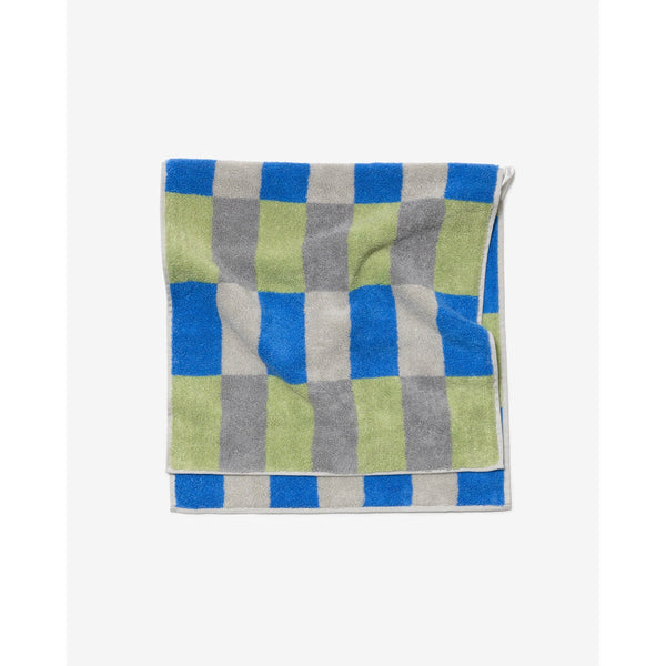 CHECK FACE TOWEL - KHAKI BLUE
