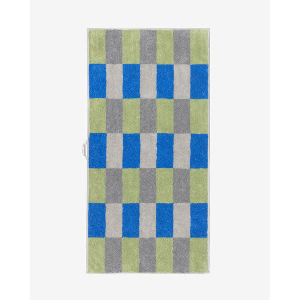 CHECK FACE TOWEL - KHAKI BLUE