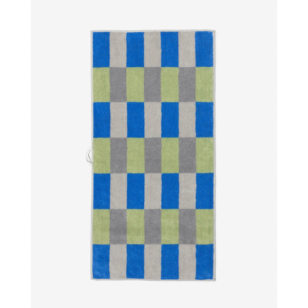 CHECK FACE TOWEL - KHAKI BLUE