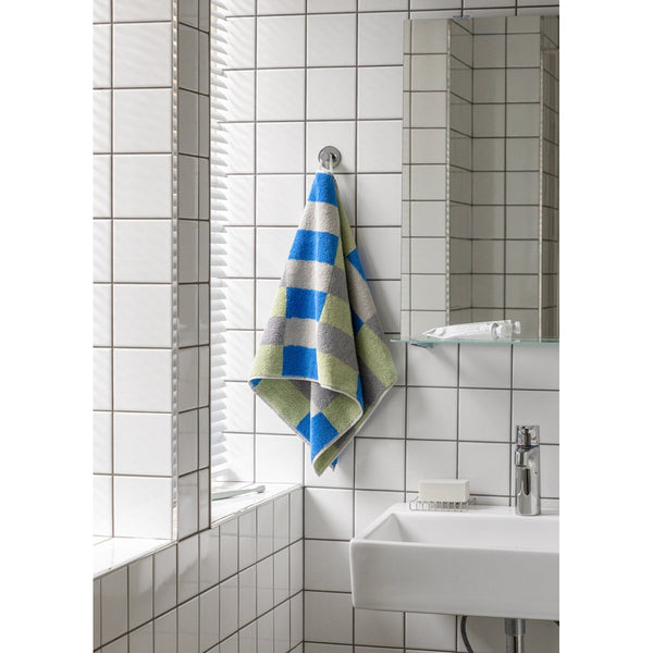 CHECK FACE TOWEL - KHAKI BLUE