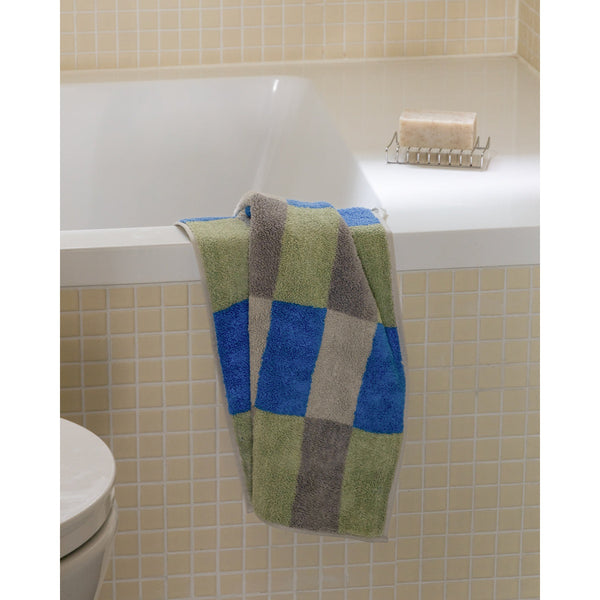 CHECK FACE TOWEL - KHAKI BLUE