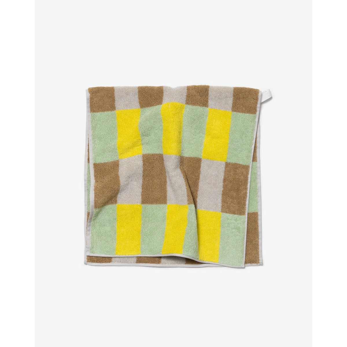 CHECK FACE TOWEL - SAND YELLOW
