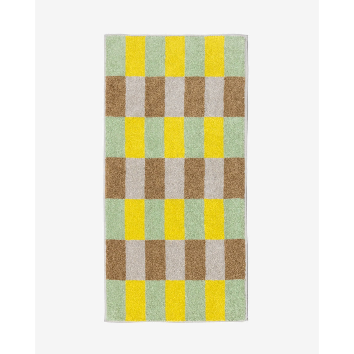 CHECK FACE TOWEL - SAND YELLOW