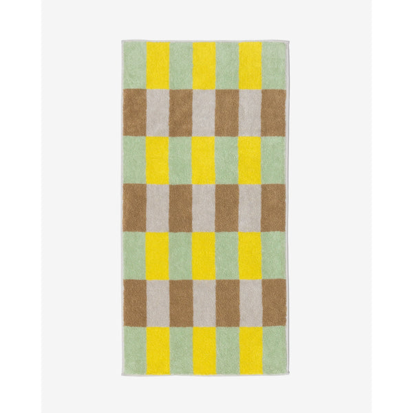 CHECK FACE TOWEL - SAND YELLOW