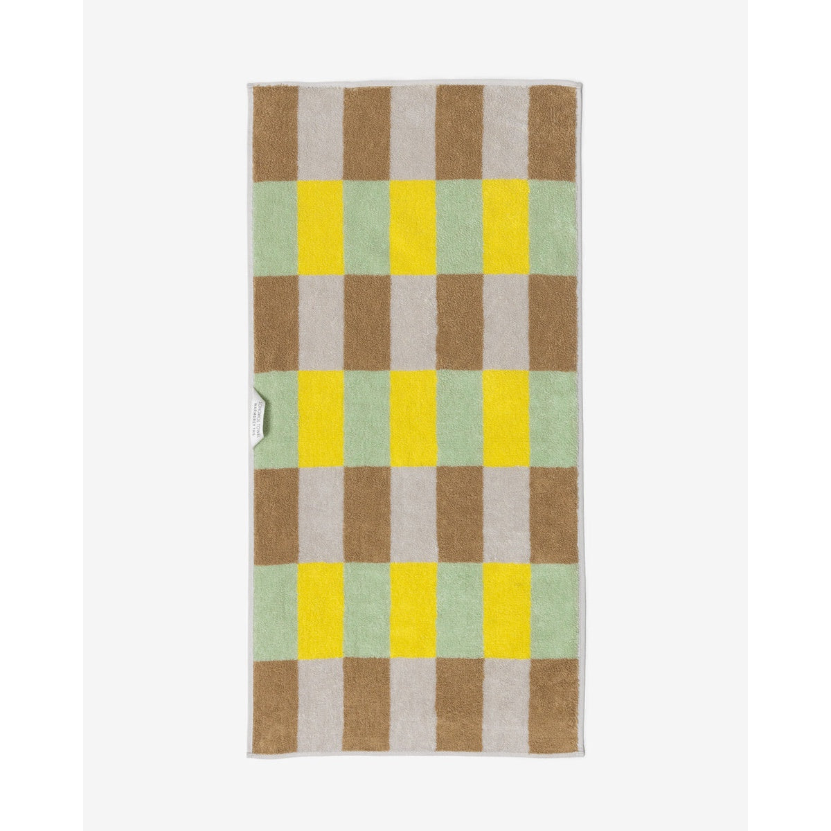 CHECK FACE TOWEL - SAND YELLOW