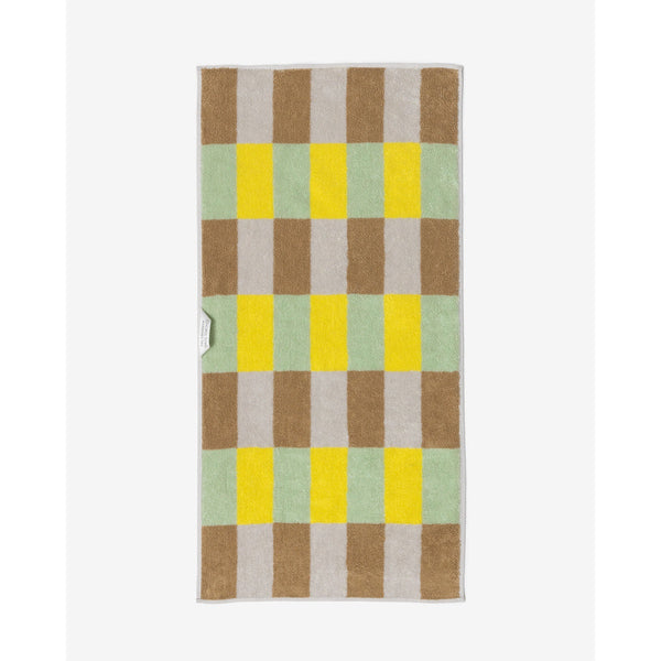 CHECK FACE TOWEL - SAND YELLOW