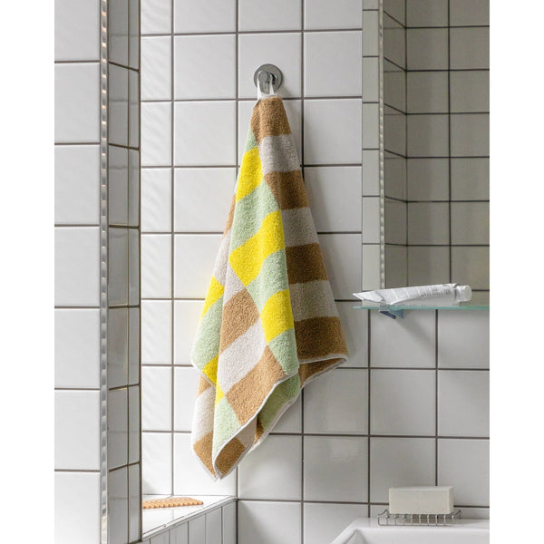 CHECK FACE TOWEL - SAND YELLOW