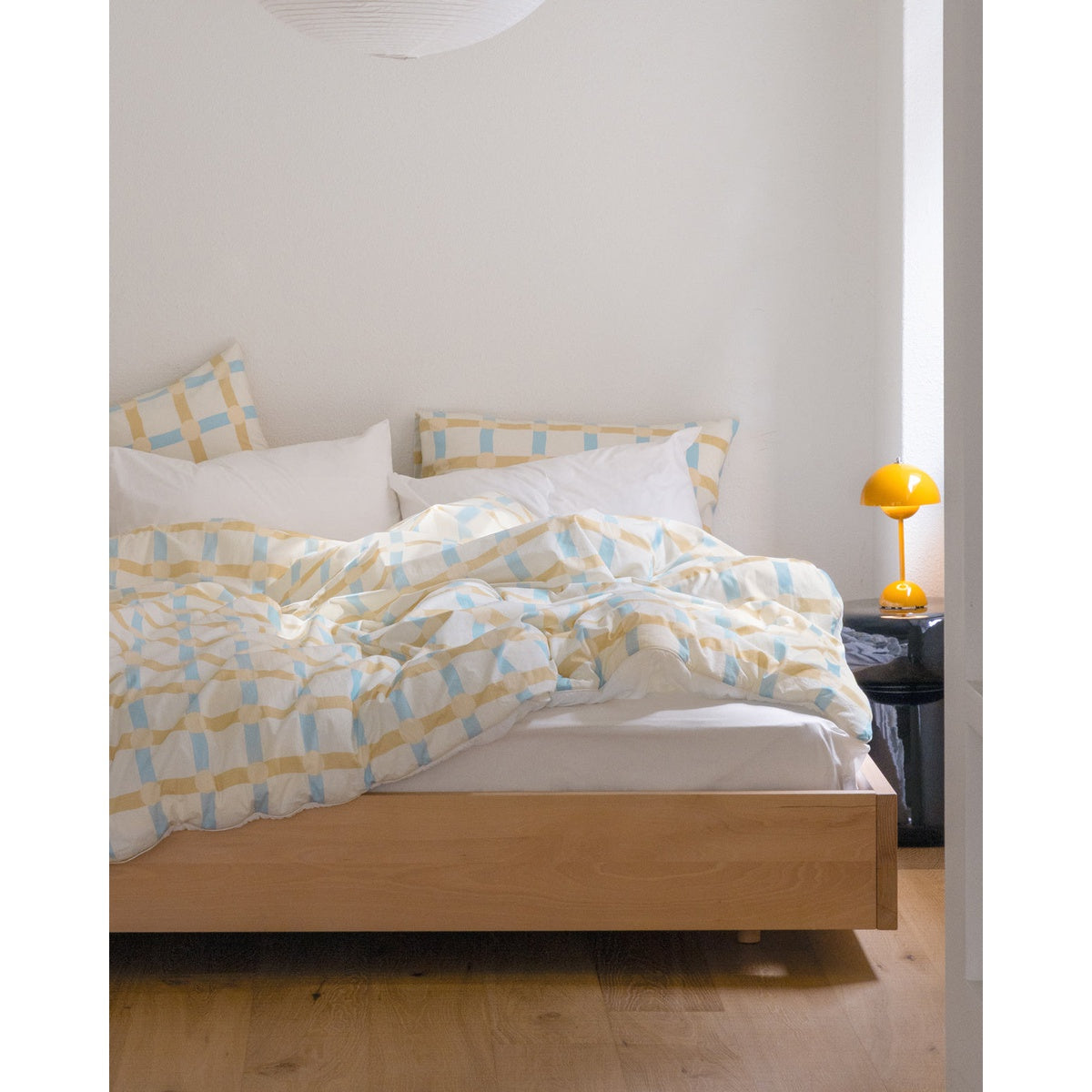 DOT CHECK PILLOW CASE - BLUE STRIPE