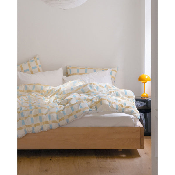 DOT CHECK PILLOW CASE - BLUE STRIPE