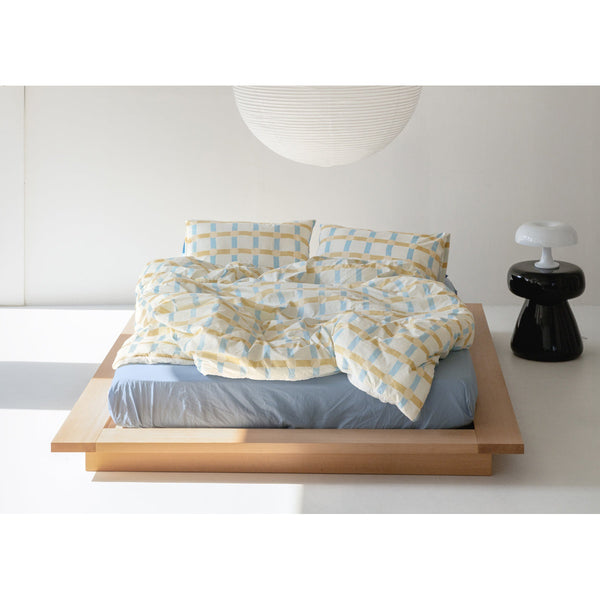 DOT CHECK PILLOW CASE - BLUE STRIPE