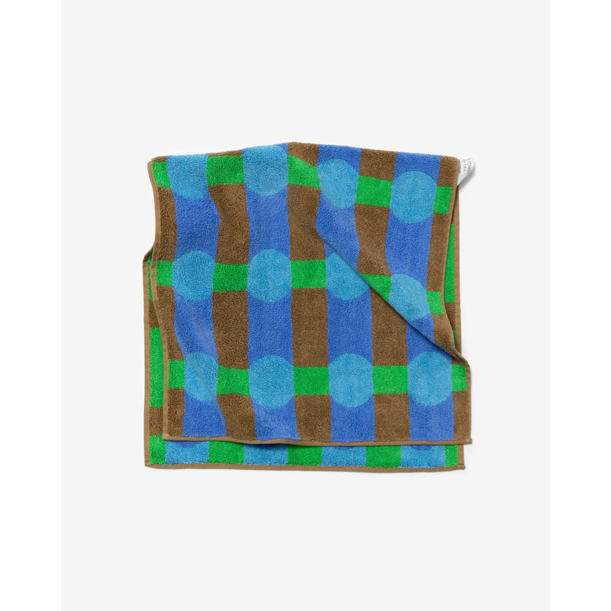 DOT CHECK FACE TOWEL - BLUE ON BRICK