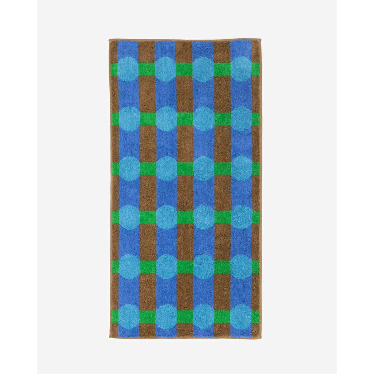 DOT CHECK FACE TOWEL - BLUE ON BRICK