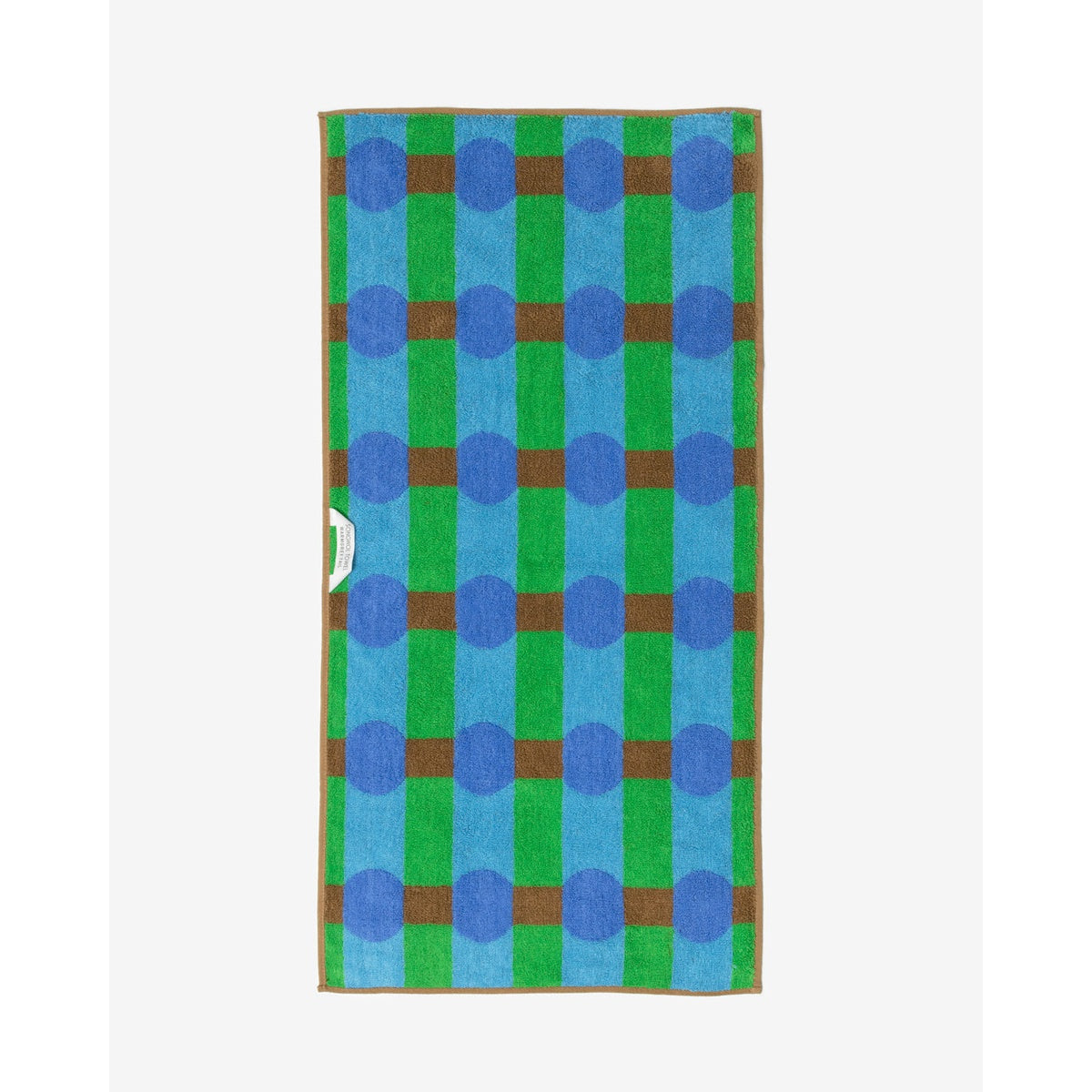 DOT CHECK FACE TOWEL - BLUE ON BRICK