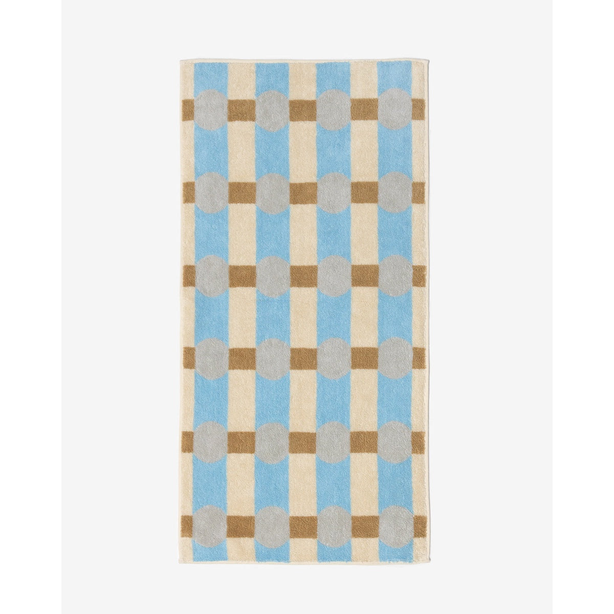 DOT CHECK FACE TOWEL - GREY ON CREAM