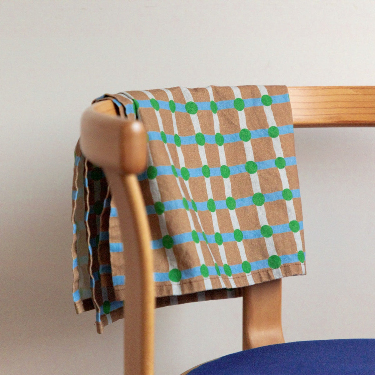 DOT CHECK KITCHEN CLOTH II - GREEN ON BRICK