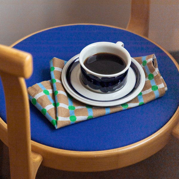 DOT CHECK KITCHEN CLOTH II - GREEN ON BRICK