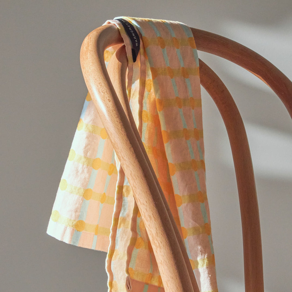 DOT CHECK KITCHEN CLOTH II - ORANGE ON PINK