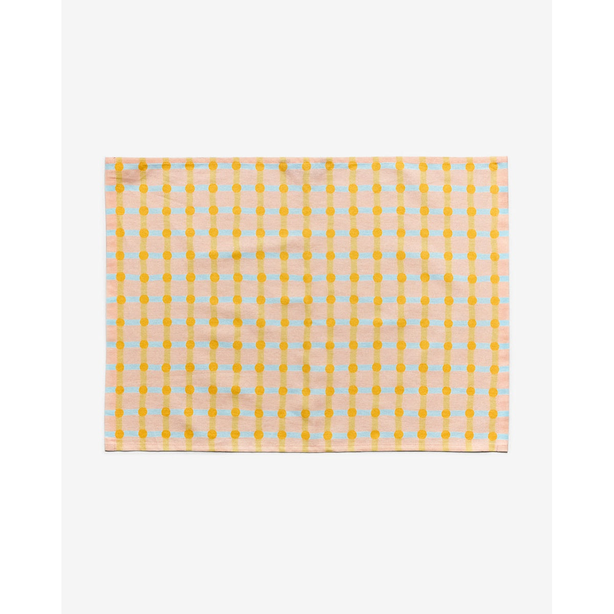 DOT CHECK KITCHEN CLOTH II - ORANGE ON PINK