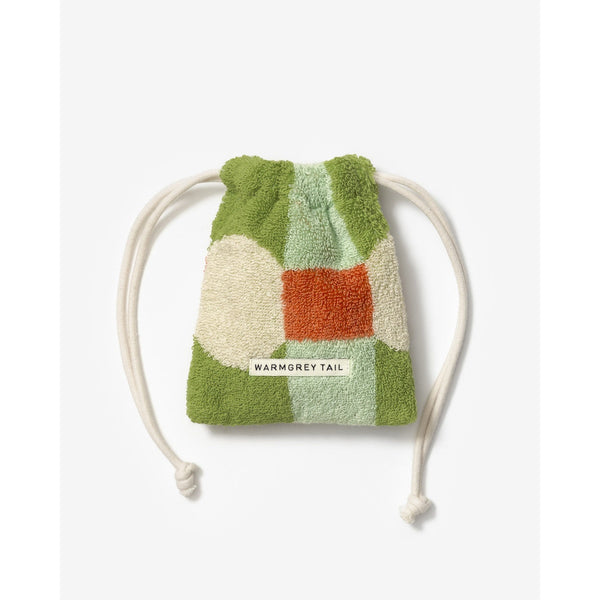 DOT CHECK TERRY POUCH - CREAM ON MINT