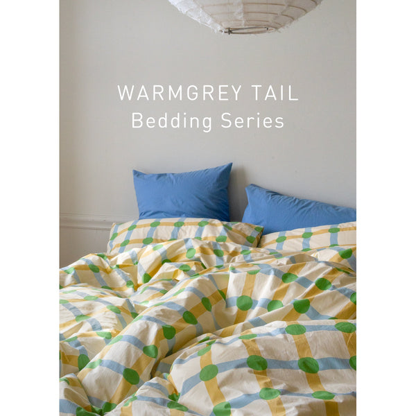 DOT CHECK GREEN ON BEIGE DUVET COVER