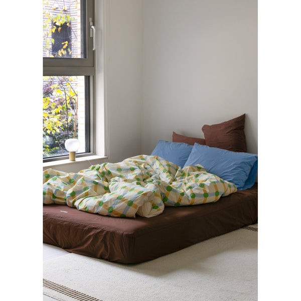 DOT CHECK GREEN ON BEIGE DUVET COVER