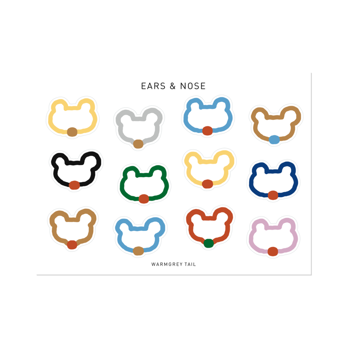 EARS & NOSE 12P STICKER