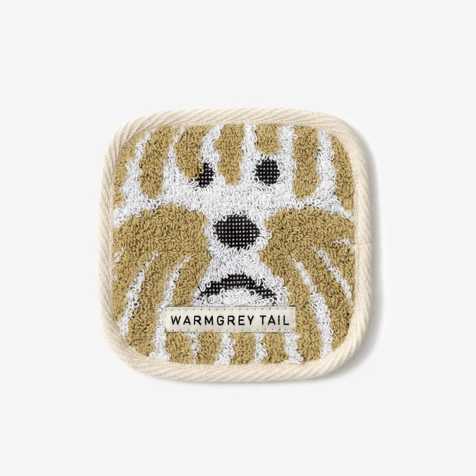 FLUFFY DOG TOWEL COASTER - BEIGE