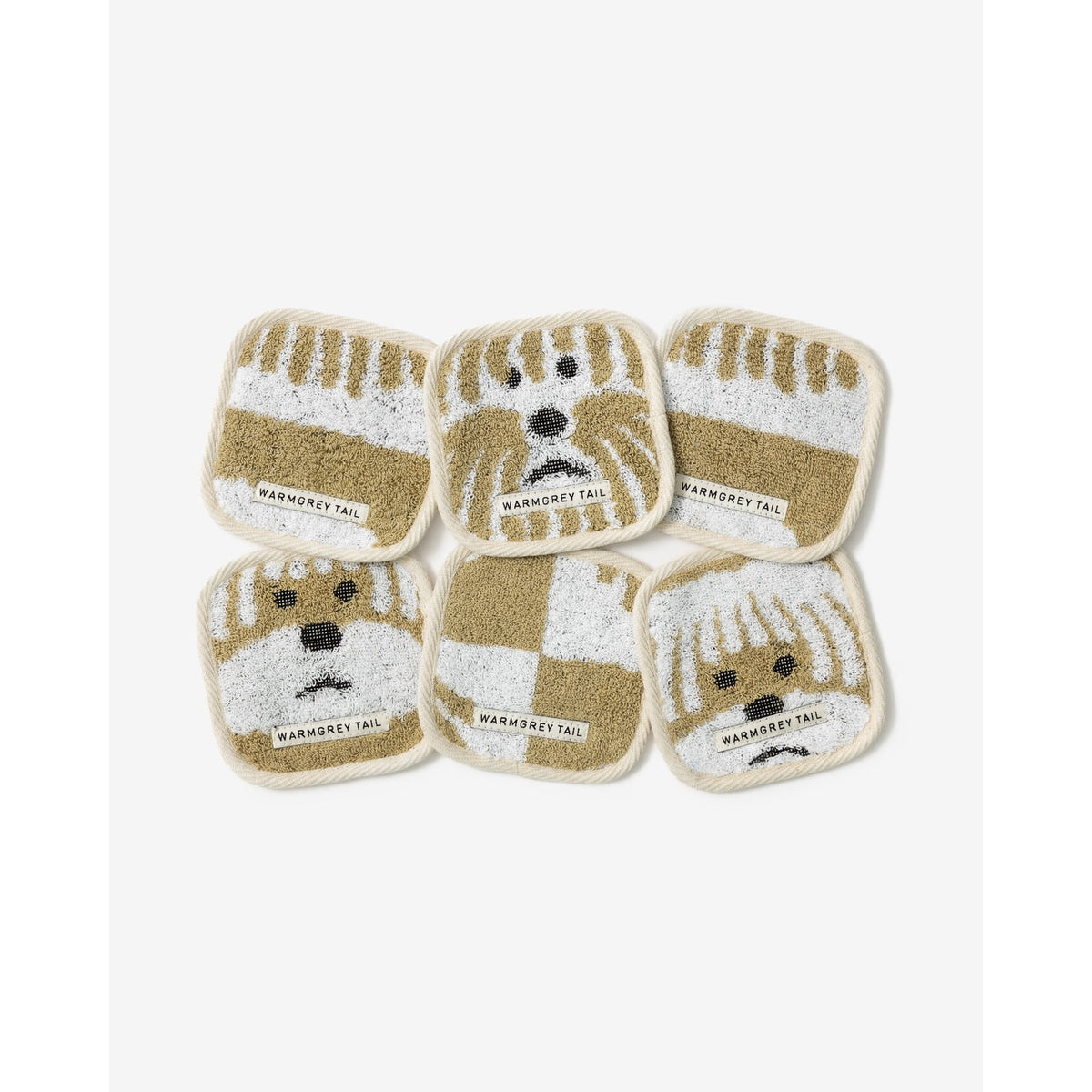 FLUFFY DOG TOWEL COASTER - BEIGE