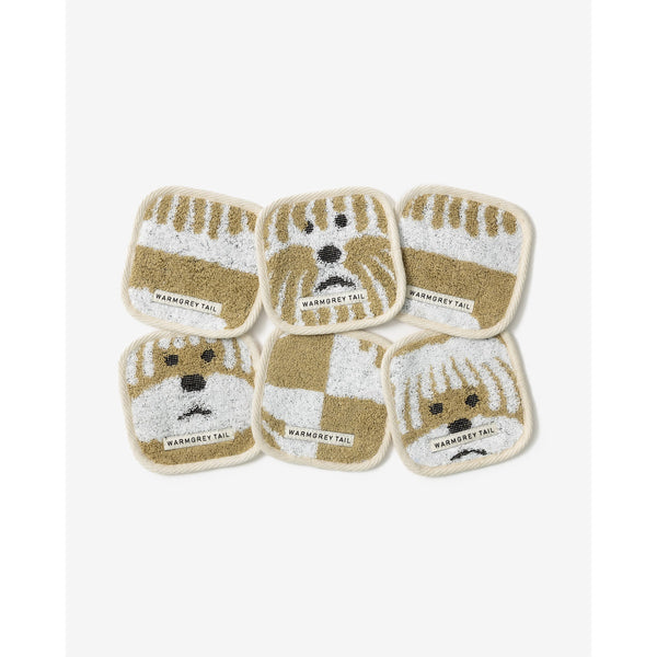 FLUFFY DOG TOWEL COASTER - BEIGE