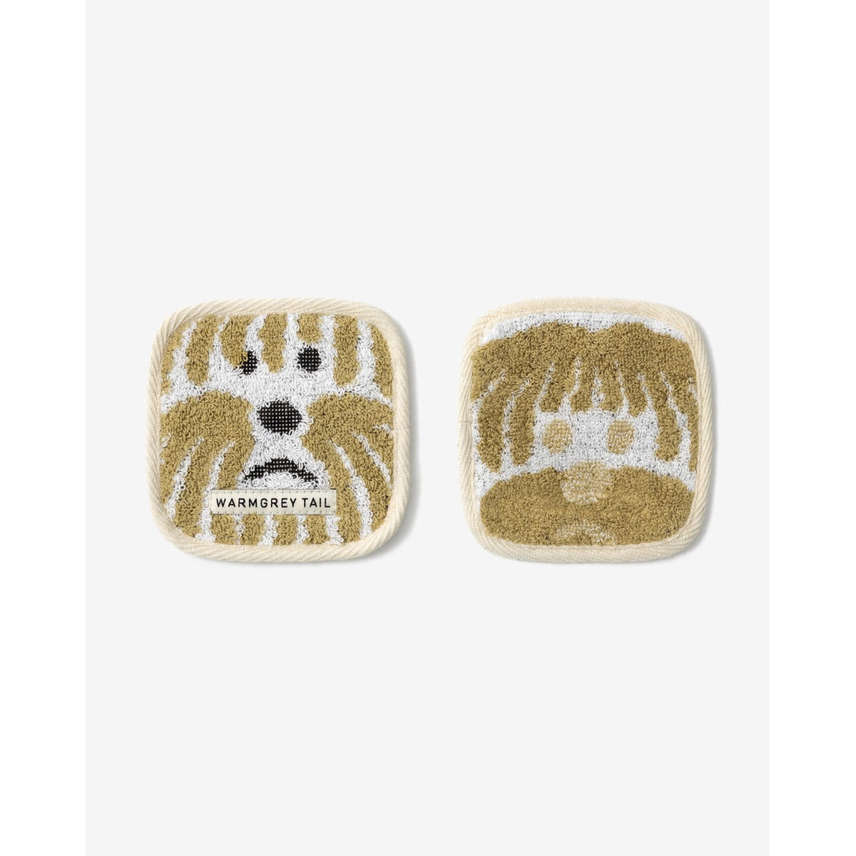 FLUFFY DOG TOWEL COASTER - BEIGE