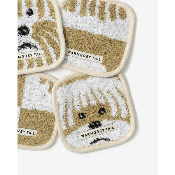 FLUFFY DOG TOWEL COASTER - BEIGE