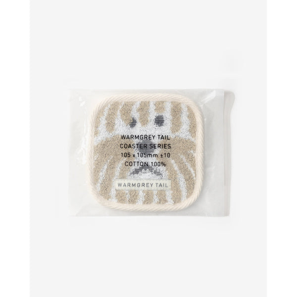 FLUFFY DOG TOWEL COASTER - BEIGE