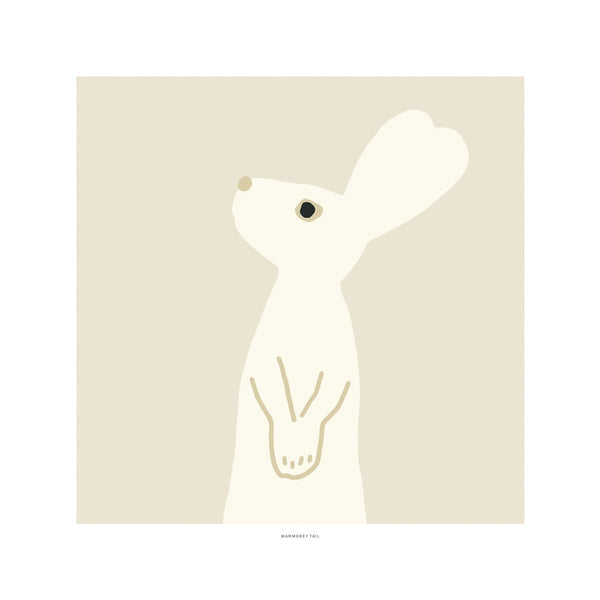 HEART RABBIT - BEIGE POSTER