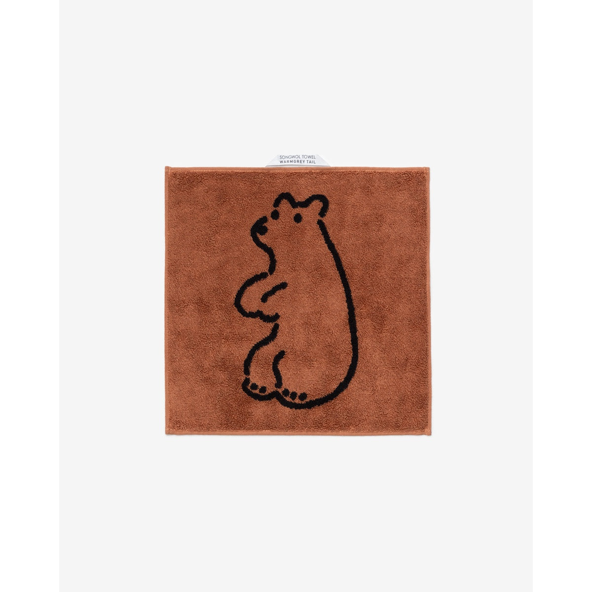 HUGGY BEAR HAND TOWEL - BRICK