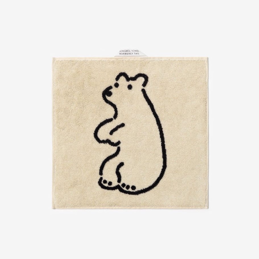 HUGGY BEAR HAND TOWEL - CREAM