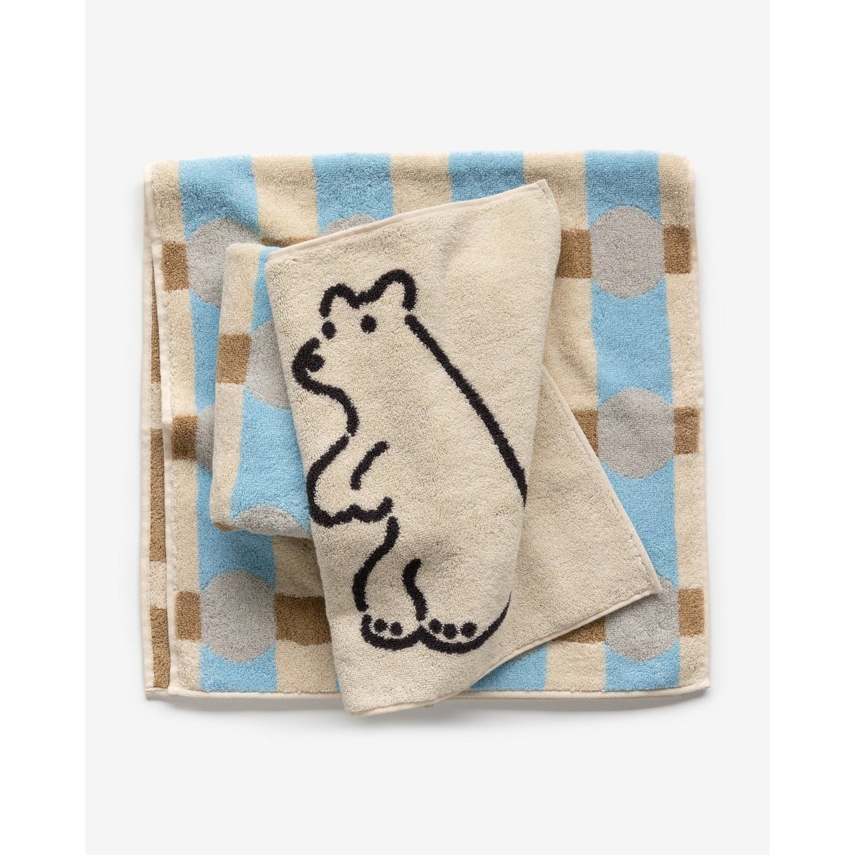 HUGGY BEAR HAND TOWEL - CREAM