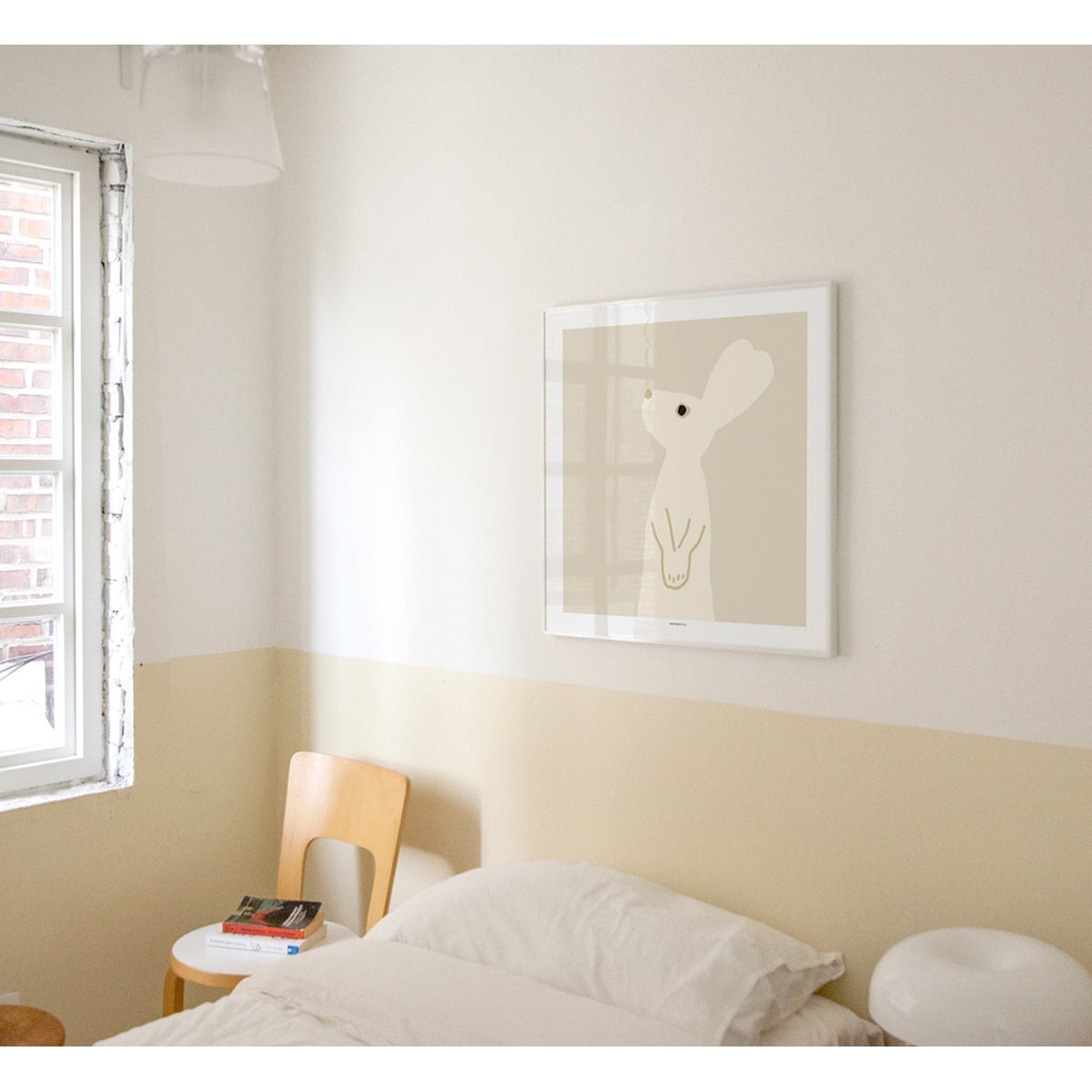 HEART RABBIT - BEIGE POSTER [SQUARE]