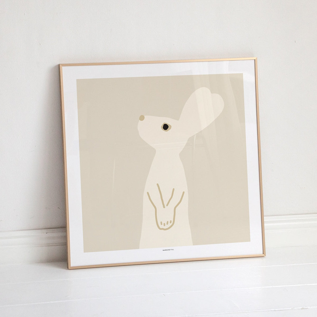 HEART RABBIT - BEIGE POSTER [SQUARE]