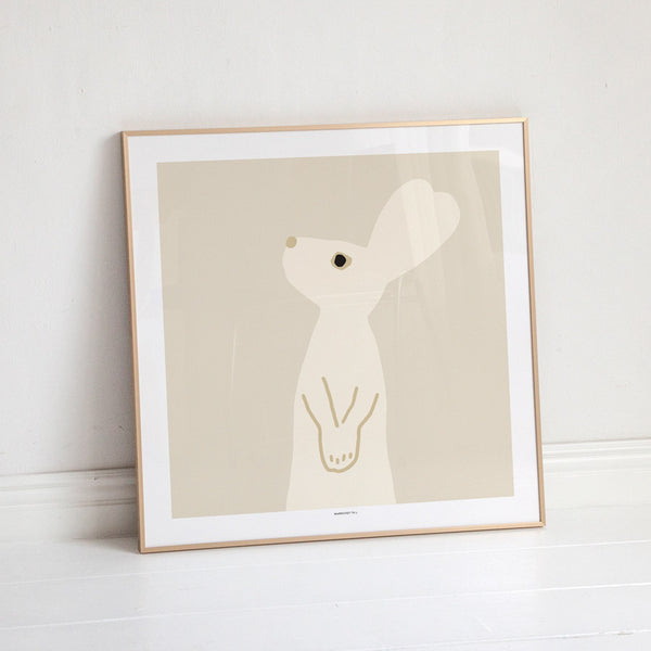 HEART RABBIT - BEIGE POSTER [SQUARE]