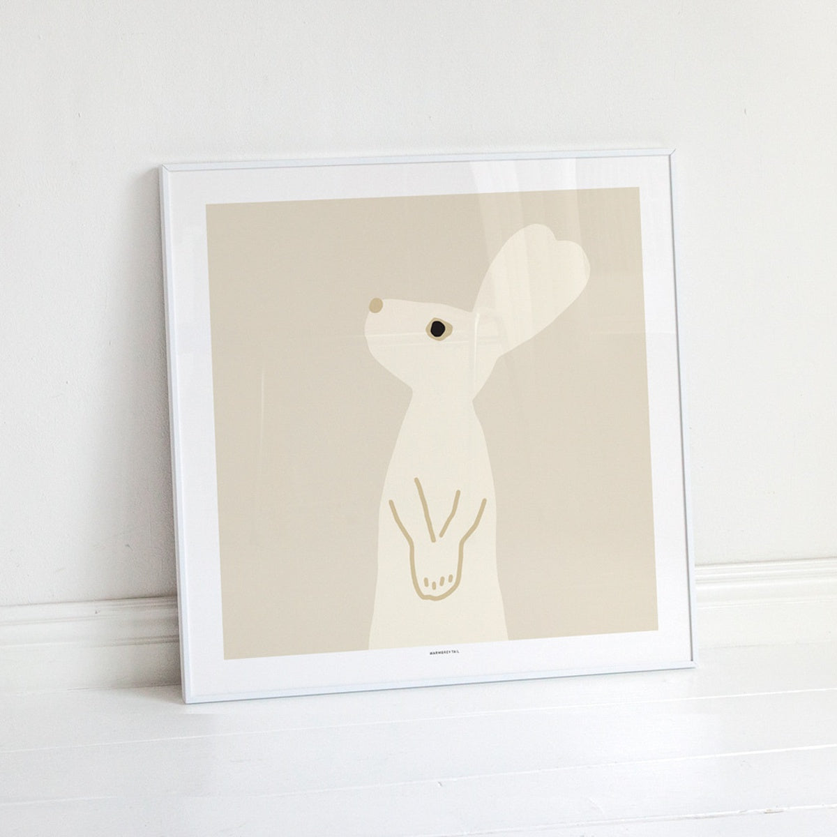 HEART RABBIT - BEIGE POSTER [SQUARE]
