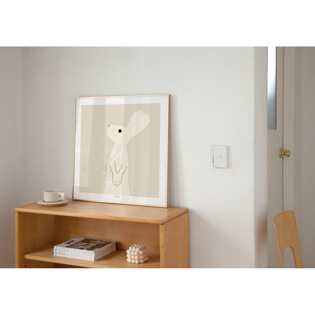 HEART RABBIT - BEIGE POSTER [SQUARE]