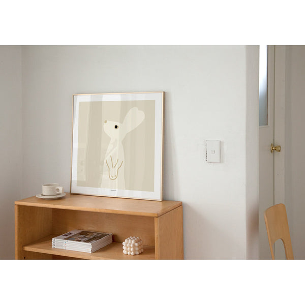 HEART RABBIT - BEIGE POSTER [SQUARE]