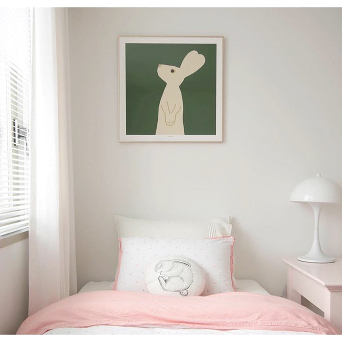HEART RABBIT - BEIGE POSTER [SQUARE]