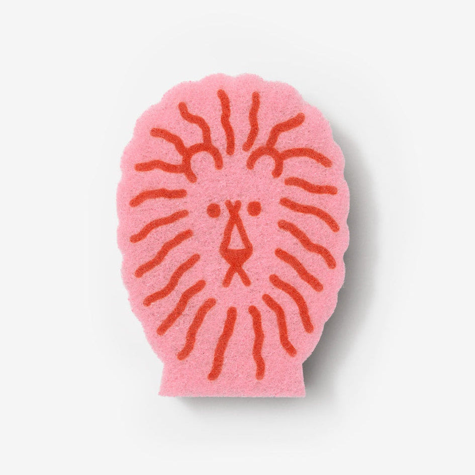 LION DISH SPONGE - RED