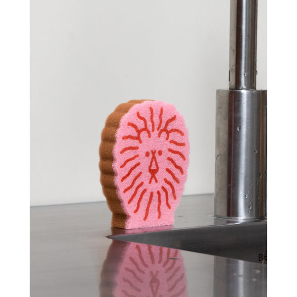 LION DISH SPONGE - RED