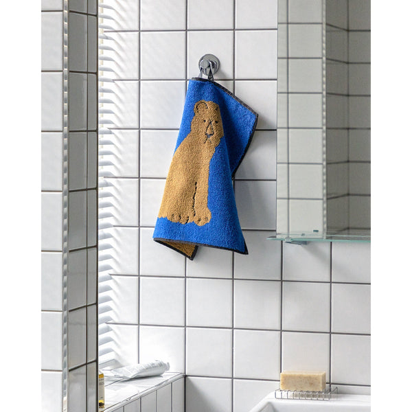 LIONESS HAND TOWEL - BLUE