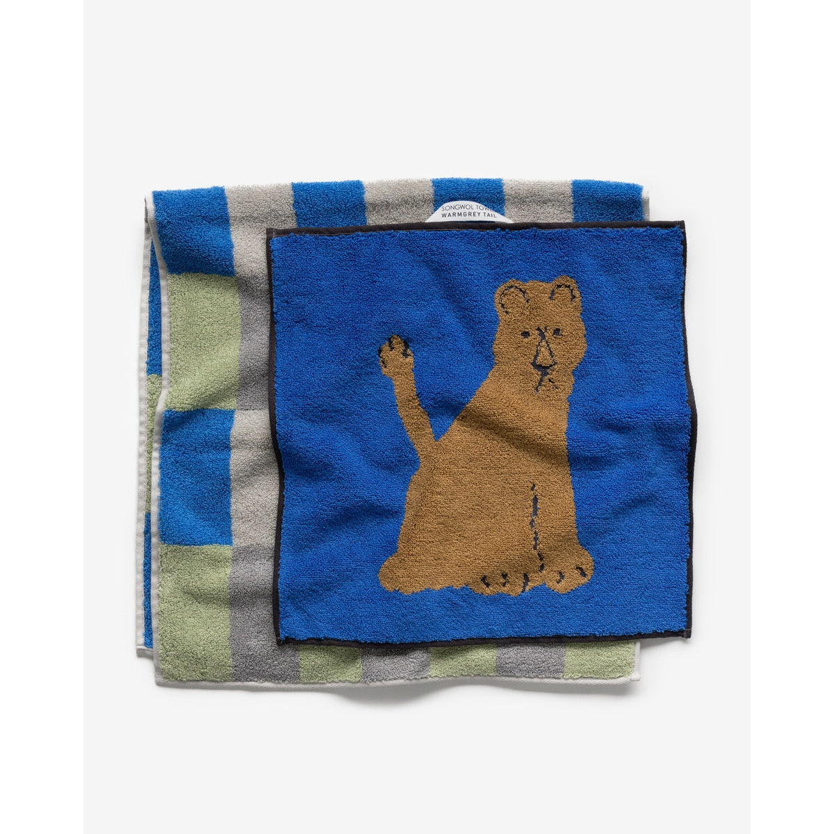 LIONESS HAND TOWEL - BLUE