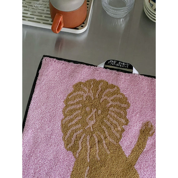 LION HAND TOWEL - CORAL