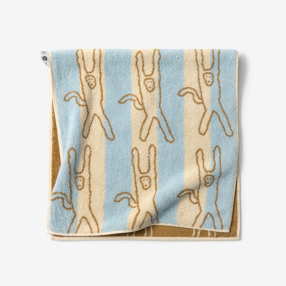 MONKEY FACE TOWEL - BLUE STRIPE