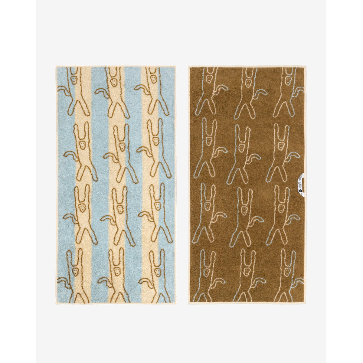 MONKEY FACE TOWEL - BLUE STRIPE